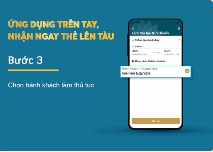 Check in Vietnam Airlines - Tiếp tục