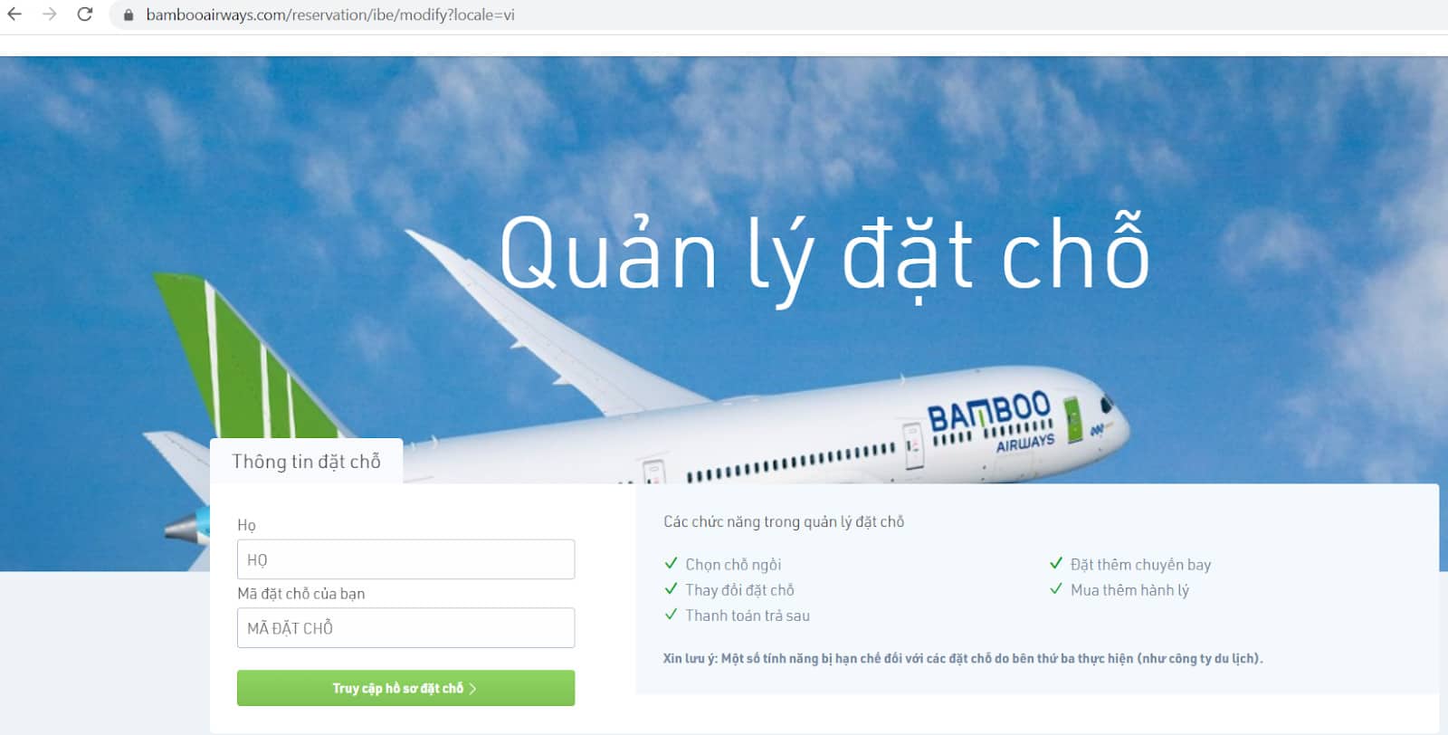 Hướng dẫn hoàn đổi vé Bamboo Airways - Quản lý đặt chỗ
